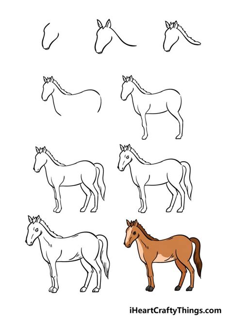 To learn how to draw a horse on your own, you can choose to take a model, a picture on the internet or in a book, or observe a horse in situ. If you have fields with horses near you, you might as well take advantage of it. But be careful because the exercise is not the same. With a photo model, you can take the time to draw, the horse will not ...
